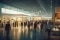 Salons d'exposition avec de la foule