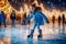 Petite fille sur une patinoire