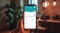 L'image montre un smartphone avec l'interface utilisateur de l'application Carrier Comfort Management.